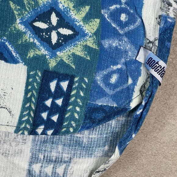 Gotcha Shirt Mens L Multicolor 1/4 Zip Short Sleeve Hawaiian‎ Print Relaxed Polo - Picture 6 of 10